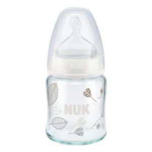 NUK Butelka szklana FC+ 120ml smoczek silikonowy 1M
