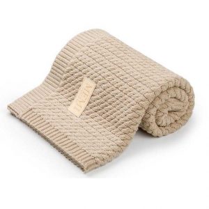 Bawełniany kocyk warkocz 80x100 sand piaskowy Memi