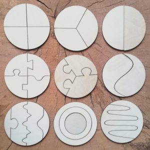 Drewniane obłędne puzzle gładkie Obłędne Koło