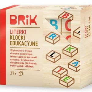 Drewniane klocki literki 27 sztuk Brik