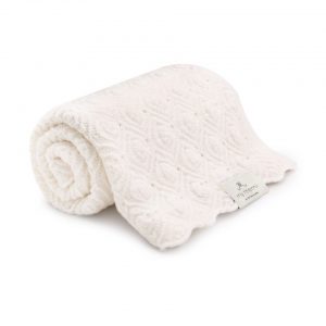 Kocyk z wełny merynosa 100% wełna merino kremowy Pearl My Memi