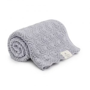 Kocyk z wełny merynosa 100% wełna merino szary Pearl My Memi