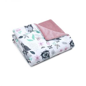 Kocyk Bawełna Welur Mądre Sowy 80cm x 100cm