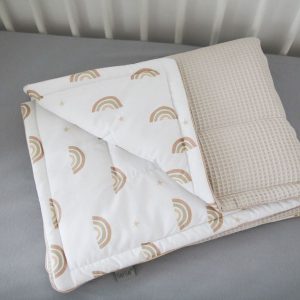 Kocyk Cottonwaffel Rainbow & Beige Tiny Star