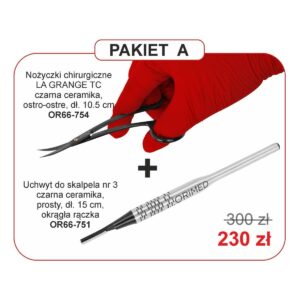 ORI PAKIET A -Nożyczki chir. La Grange TC + Uchwyt do skalpela nr3
OR66-754 + OR66-751