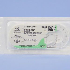 Ethicon Ethilon 5/0 45cm igła 16mm 3/8 koła odwrotnie tnąca kosmetyczna 12szt/opak.
1865G szew niewchłanialny