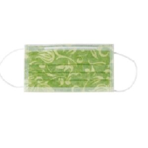Maseczki 3 EURONDA Floral gumka 50szt. limonkowe