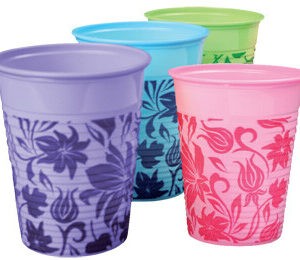 Kubeczki  Floral 100 szt różowe EURONDA