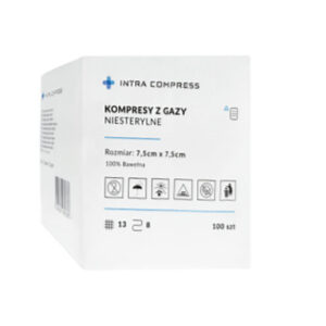 Kompresy gazowe 7,5x7,5cm 100 INTRA-MED 17n 12w 100szt/op