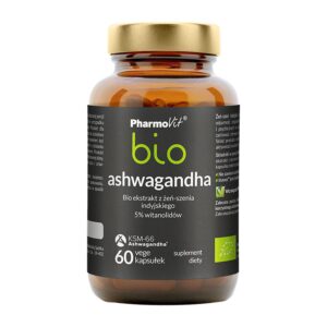 Suplement Ashwagandha z żeń-szenia indyjskiego 5% witanolidów 60 kaps PharmoVit BIO