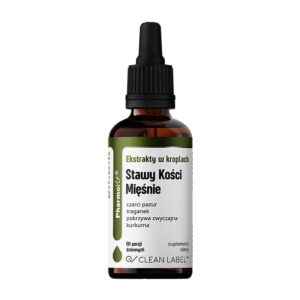 Suplement Ekstrakty w kroplach Stawy Kości Mięśnie 30 ml PharmoVit Clean Label