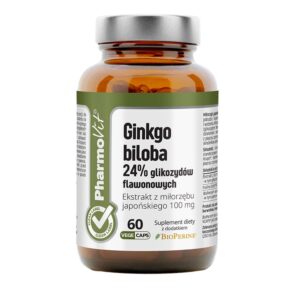 Suplement Ginkgo biloba 24% glikozydów flawonowych 60 kaps PharmoVit Clean Label