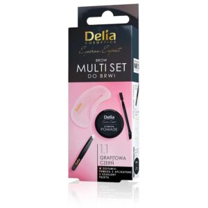 Zestaw do stylizacji brwi 1.1 Grafitowa czerń Delia Cosmetics EYEBROW EXPERT