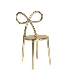 Zestaw 2 krzeseł Ribbon metalowych złotych
