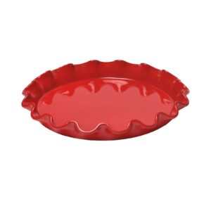 Naczynie do tarty z falbaną - 33cm - czerwony