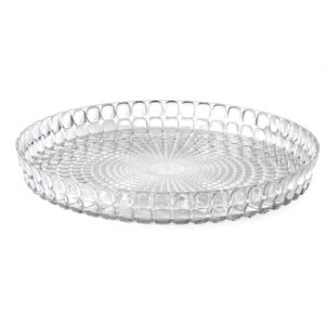 Okrągła taca, średnica 35,6 cm; transparentna